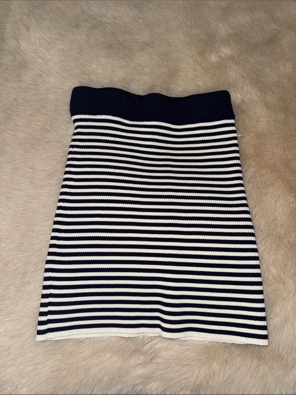ALL THE WAYS HAYLEE Striped Navy and White Knit Pencil Skirt ONLY - S